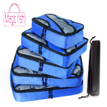 Magic Fish Travel Bag Packing 5PCS/Set Portable Oxford Cloth Travel Mesh Bag Luggage Organizer Packing Cube Organiser Travel Bag 2024 - buy cheap