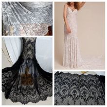 GLace 3M/Lot African Lace French Eyelash Lace Fabric Embroidered DIY Clothing Wedding Dress Table Flag Accessories TX649 2024 - buy cheap