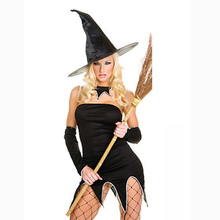 Бесплатная доставка, черная шляпа ведьмы, карнавальный костюм с шляпой, фантастическое длинное платье, сексуальное платье для косплея, горячая распродажа, костюм на Хэллоуин 2023 - купить недорого
