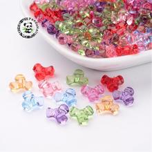 200pcs Transparent Acrylic Plastic Tri Beads for Christmas Ornaments Making, Assorted Colors, about 10mm wide, 10mm long 2024 - buy cheap