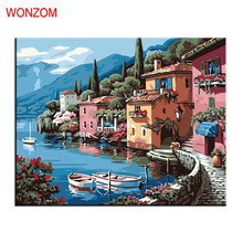 Harbor Homes oil Painting coloring by numbers Digital painting by numbers On Canvas Unique cuadros decoracion Home Decoration 2024 - buy cheap