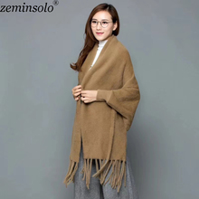 Winter Women Scarves Long Wrap Shawl Thick Warm Cotton Scarf Ladies Mink Cashmere Wool Poncho Solid Women's Scarf Cape Sleeves 2024 - buy cheap