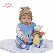 NPK 22inch Cute BeBes Reborn Doll Cotton soft Body Silicone Reborn Baby Dolls Lifelike Newborn child Gift Juguetes Babies Toys 2024 - buy cheap