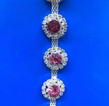 Cadena de cristal Roseo para novia, adorno de diamantes de imitación de forma redonda, 5 yardas, gran oferta 2024 - compra barato