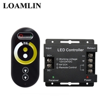 Controle remoto de temperatura cor dupla, controlador led 12-24v 2 canais sem fio rf touch controle remoto ct 2024 - compre barato