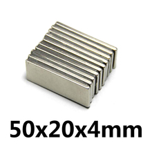 1PC 50 x 20 x 4 mm Square Block Long Bar Super Strong Magnet Rare Earth Neodymium Permanent Magnets N35 Powerful 2024 - buy cheap