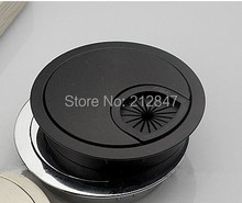 50mm Computer Desk Metal Grommets Wire Cable Hole Round Cover Black 2024 - buy cheap