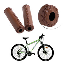 Bike Accessories 1Pair Bicycle Cycle Leather Handlebar Grip Mountain Bike Handle Bar End Grips 2024 - buy cheap