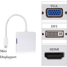 3 в 1 Mini DP DisplayPort для HDMI/DVI/VGA порт-адаптер для Apple MacBook Pro Air mini iMac 2024 - купить недорого
