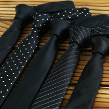 GUSLESON-corbatas ajustadas de 5cm para hombre, corbatas de seda de poliéster negro a cuadros, rayas, Jacquard, corbata estrecha para fiesta 2024 - compra barato