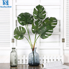 Nuonowell-folhas artificiais de toque real, 22 "/30", galho monstera, folha de tartaruga, falso folhagem, decoração da casa, planta verde 2024 - compre barato