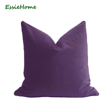 Роскошный Матовый хлопковый бархатный фиолетовый бархатный чехол для подушки ESSIE HOME, наволочка для поясницы, бархатная наволочка 2024 - купить недорого