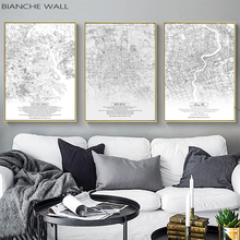 BIANCHE-carteles de mapa de la ciudad de China para pared, imágenes artísticas nórdicas para sala de estar, decoración del hogar, pinturas en lienzo 2024 - compra barato