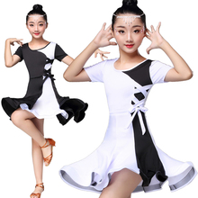 White Black Latin Dance Competition Dresses For Girls Kids Costume Skirt Ballroom Salsa Tango children Dancewear cha cha 2024 - buy cheap