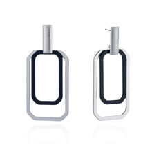 ZWPON New  Gunmetal Layered Geometric Square Statement Earrings for Women Trendy Jewelry Wholesale 2024 - buy cheap