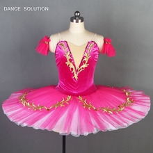 Terciopelo rojo rosado Top tutú de Ballet panqueque para las mujeres y niños bailarina profesional trajes de baile Falda de baile Ballet BLL082 2024 - compra barato