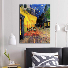 Famous Van Gogh Cafe Terrace at Night Oil Painting 100% Hand Painted Art Canvas for Home Living Room Office Wall Decor Poster 2024 - buy cheap