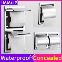 Toilet Paper Holder Stainless Steel Concealed Bathroom Toilet Roll Paper Holder In-wall Tissue Box Waterproof Paper Towel Holder 2024 - buy cheap
