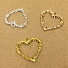 100 Uds 25*24mm colgante de corazón de moda de aleación de Metal oro/KC oro/plata encanto para la fabricación de joyas 2024 - compra barato