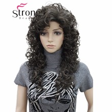 StrongBeauty Long Super Curly Dark Brown Full Synthetic Wig Women's Wigs COLOUR CHOICES 2024 - buy cheap