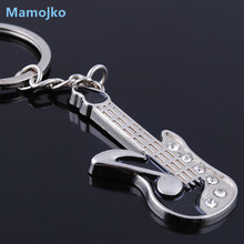 Mamojko Creative Personality Guitar Rhinestone Key Chain Fashion School Bag Pendant Key Holder Cute Car Gifts Key Ring 2024 - buy cheap