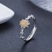 925 Sterling Silver Oval Natural Opal Rings For Women Wedding Engagement Love Ring with Stone Jewelry Finger Bague Aneis Anelli 2024 - buy cheap