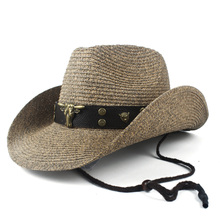 Мужская/Женская ковбойская шляпа, Соломенная Панама в ковбойском стиле, размер 56-58 см, 2019 2024 - купить недорого