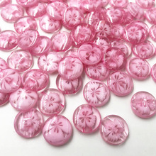 100PCS 14mm Pink color flower Plastic Buttons sewing/appliques/craft PT11 2024 - buy cheap