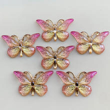 10pcs Butterfly Flower Gems Cabochon Dome Demo Flat Back DIY Halloween Jewelry Accessories 23*38mm -B277 2024 - buy cheap