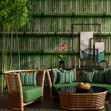 Papel tapiz De bambú verde De estilo chino, 3D, estéreo, sala De estar, estudio, Papel De pared, decoración del hogar, PVC, impermeable 2024 - compra barato
