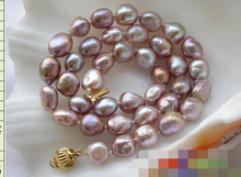 free shipping 004412 17" 11mm lavender baroque freshwater pearl necklace 2024 - buy cheap