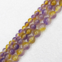 Wholesale 6-10mm Yellow&Purple Jades Round Beads 15",Beads For DIY Jewelry making ,We provide mixed wholesale for all items! 2024 - buy cheap