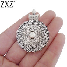 Zxz 5 peças pingentes de amuleto redondo de flor, para colar diy, jóias, busca 48x35mm 2024 - compre barato