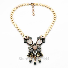 New Arrival Fashion Jewelry Factory Luxuries Crystal Stones Women Flat Gold Color Chain Necklace Necklaces Pendants 2024 - buy cheap