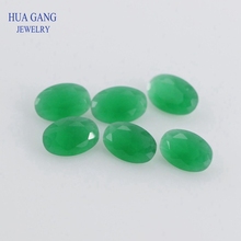 Gemas sintéticas sueltas para joyería, ~ 13 2x3x18mm, Color verde translúcido, forma ovalada, envío gratis al por mayor 2024 - compra barato