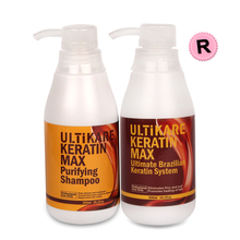 Portátil tamanho pequeno 300ml purificante shampoo + 300ml queratina brasileira tratamento do cabelo 12% formalina alisamento cabelo frete grátis 2024 - compre barato