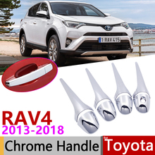 Для Toyota RAV4 XA40 2013 ~ 2018 Роскошные хромированные внешние дверные ручки крышки наклейки на автомобиль отделка Набор 2014 2015 2016 2017 2024 - купить недорого