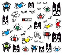 Nail Art Sticker Water Tranfer Decals Slider Eye Cross Nails Stickers Decoration Accessories Manicure Foil Wraps Pegatinas 2024 - buy cheap