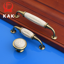 KAK-perillas de puerta o armario de diseño de grietas antiguas, manijas de cerámica de mármol, pomos de cajón de armario, accesorios de muebles europeos, 5 uds./lote 2024 - compra barato