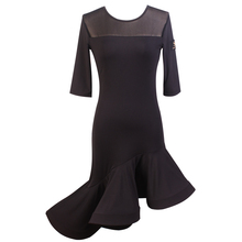 Vestido preto para mulheres, vestido latino, vestuário para dança de salão, salsa, ritmos latinos 2024 - compre barato