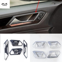 4pcs/lot ABS chrome or carbon fiber grain Interior door shake handshandle bowl decoration cover for 2018 Volkswagen VW T-ROC 2024 - buy cheap