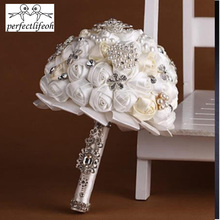 perfectlifeoh Wedding Handmade Pearl And Diamond 1 Piece Wedding Bouquet 2024 - buy cheap