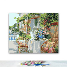 DIY Coloring paint by numbers Town scenery paintings by numbers with kits 40x50 framed 2024 - buy cheap