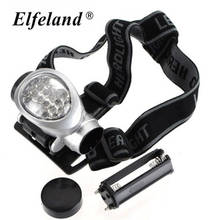 Elfeland ультра яркий 4 режима 18 светодиодный налобный фонарь для кемпинга, велосипедная фара, фонарь от аккумулятора aaa 2024 - купить недорого