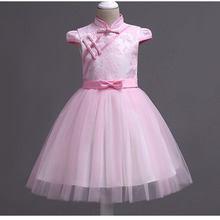Vestido de princesa feminino para bebês, vestido de baile elegante cheongsam para casamento e festa de aniversário, roupas de menina, 2018 2024 - compre barato