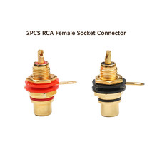 2 peças/1 par de conectores rca fêmea, conjunto de plug de adaptador de montagem de chassi de painel, terminal de áudio 2024 - compre barato