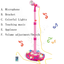 Micrófono eco para niños, micrófono de Karaoke USB ajustable, micrófono de pie, música, juguete, canción con efecto de luz para niña, niño, regalo de cumpleaños 2024 - compra barato