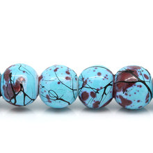 Glass Beads Round SkyblueDrawbench About 6mm Dia,Hole: Approx 1mm,80cm(31 4/8"),1 Strand(Approx 140 PCs/Strand) new 2024 - buy cheap