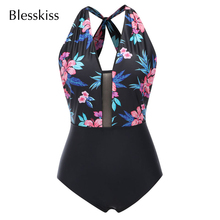 Bañador Sexy de malla para mujer, traje de baño de una pieza Retro Floral, Monokini, de talla grande, Trikini, 2021 2024 - compra barato