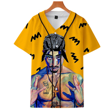 American Rapper Tupac 2PAC New 3D Style Fashion Summer Short-sleeved T-shirt Leisure HIP HOP Trend Casual Baseball Short Sleeve 2024 - buy cheap